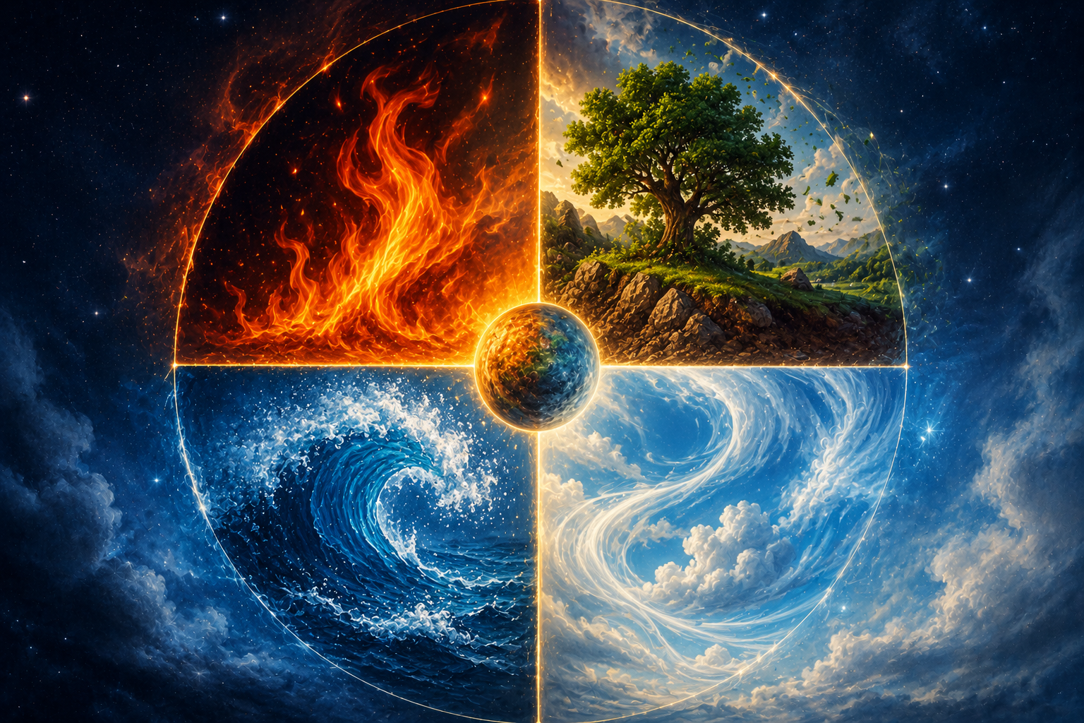 Lire la suite à propos de l’article Les 4 éléments en astrologie : feu, terre, air et eau